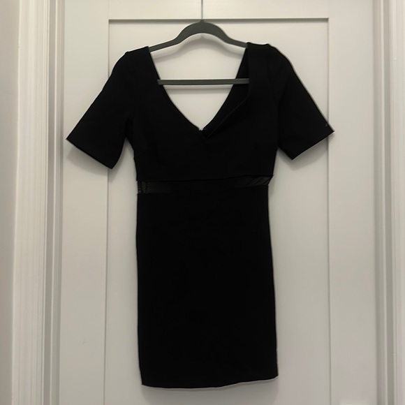 Lulus Dresses & Skirts - Black Mesh cutout vneck dress